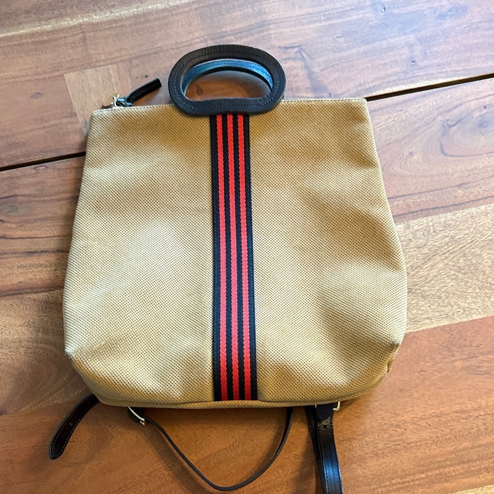 Clare V Marcelle Backpack in Perforated Suede